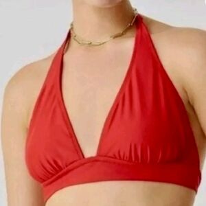 J.Crew Red Halter Lined Bikini Top